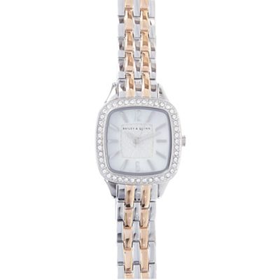 Ladies silver plated crystal bezel watch